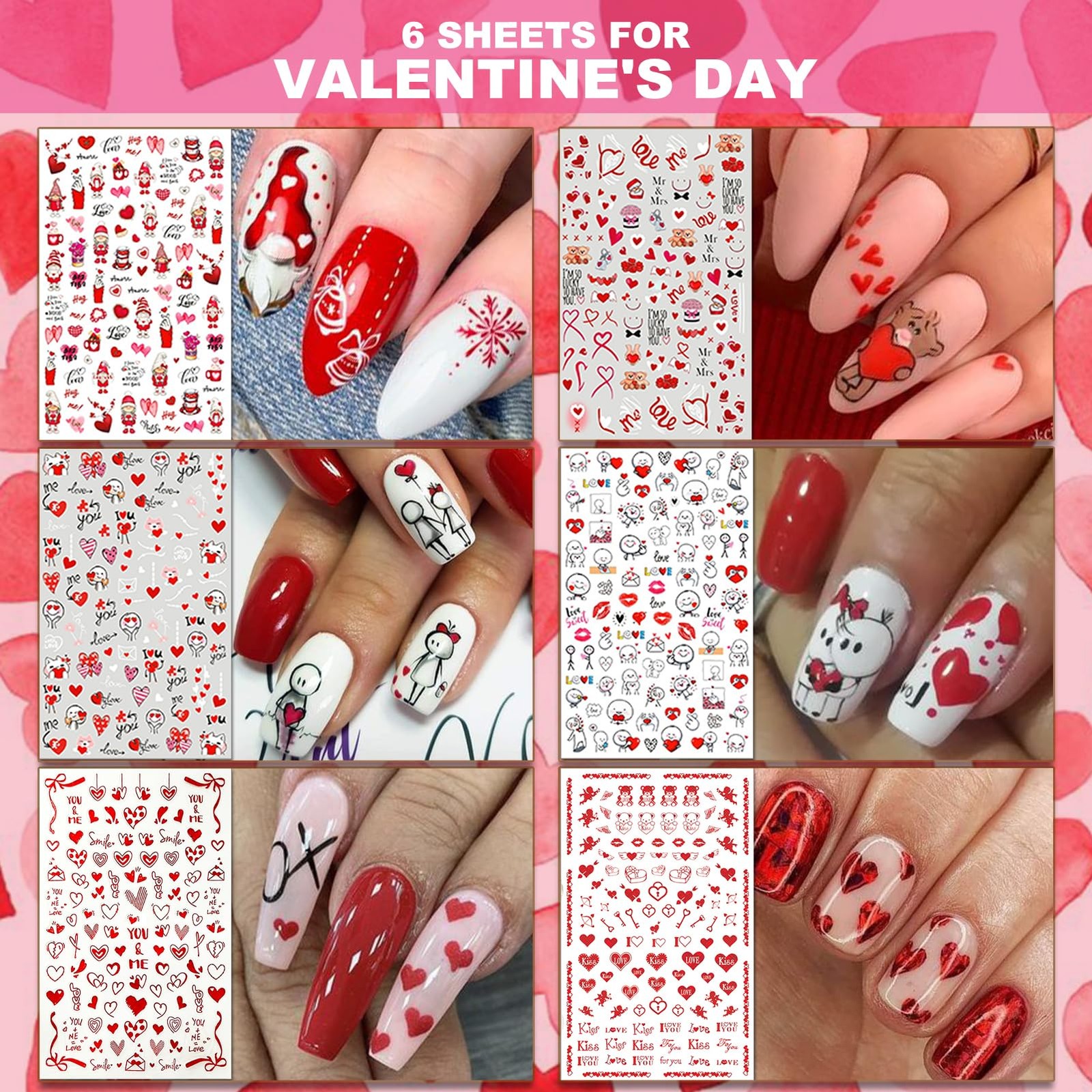 IDDFEVE 30 Sheets All Holiday Nail Art Stickers, Variety 6 Holiday, 30