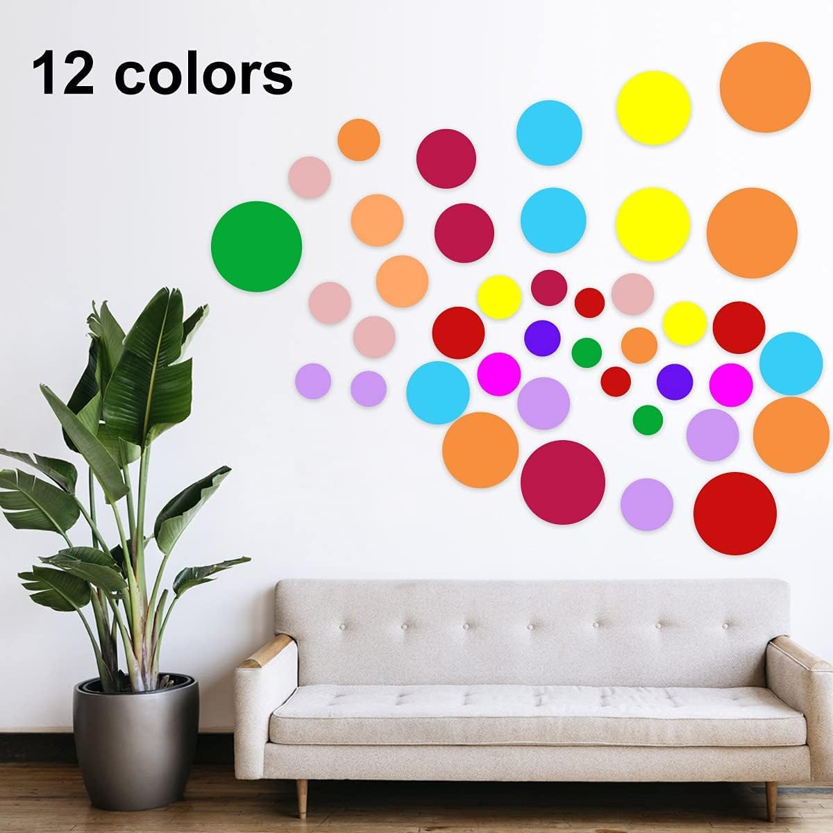 264 Pieces Polka Dot Wall Decals Circles Decals for Wall Vinyl Dots Stickers