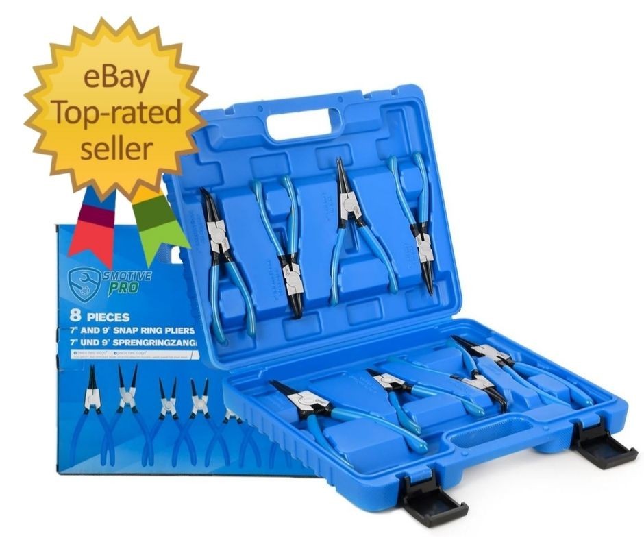 8-Piece Precision Snap Ring Pliers Set – 7" & 9" Internal/External Circlip Tools