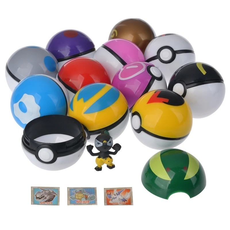 12 Pcs/Set Poke Pokeball Action Figure Poke Game Poke Ball Model Gift Toys Kids
