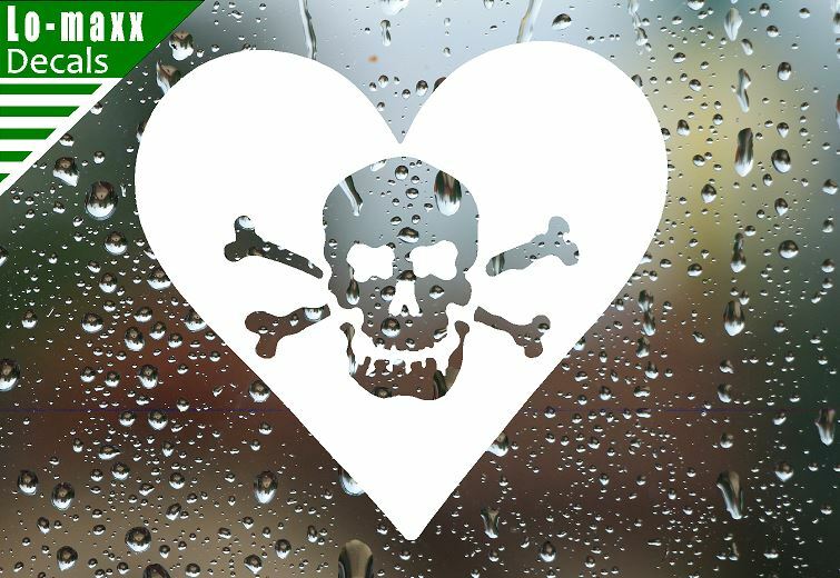 Skull Heart Unique Original Graphic Design Various Sizes Die Cut Vinyl Decal