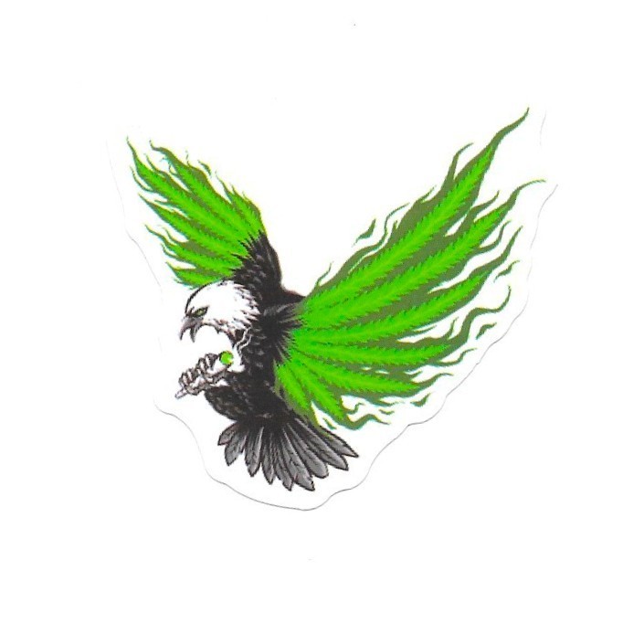 Weed Eagle Vinyl Sticker Cannabis Leaf Bald Eagle Pot Stoner Gift Laptop Art