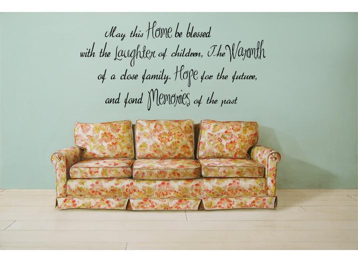 HOME LAUGHTER WARMTH HOPE MEMORIES Wall Quote Lettering Words Decal Sticker 36"