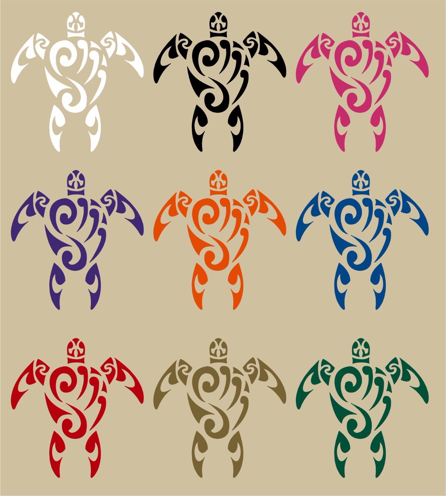 Tribal Turtle Ocean Sea Pet Car Truck Window Laptop Vinyl Decal Sticker