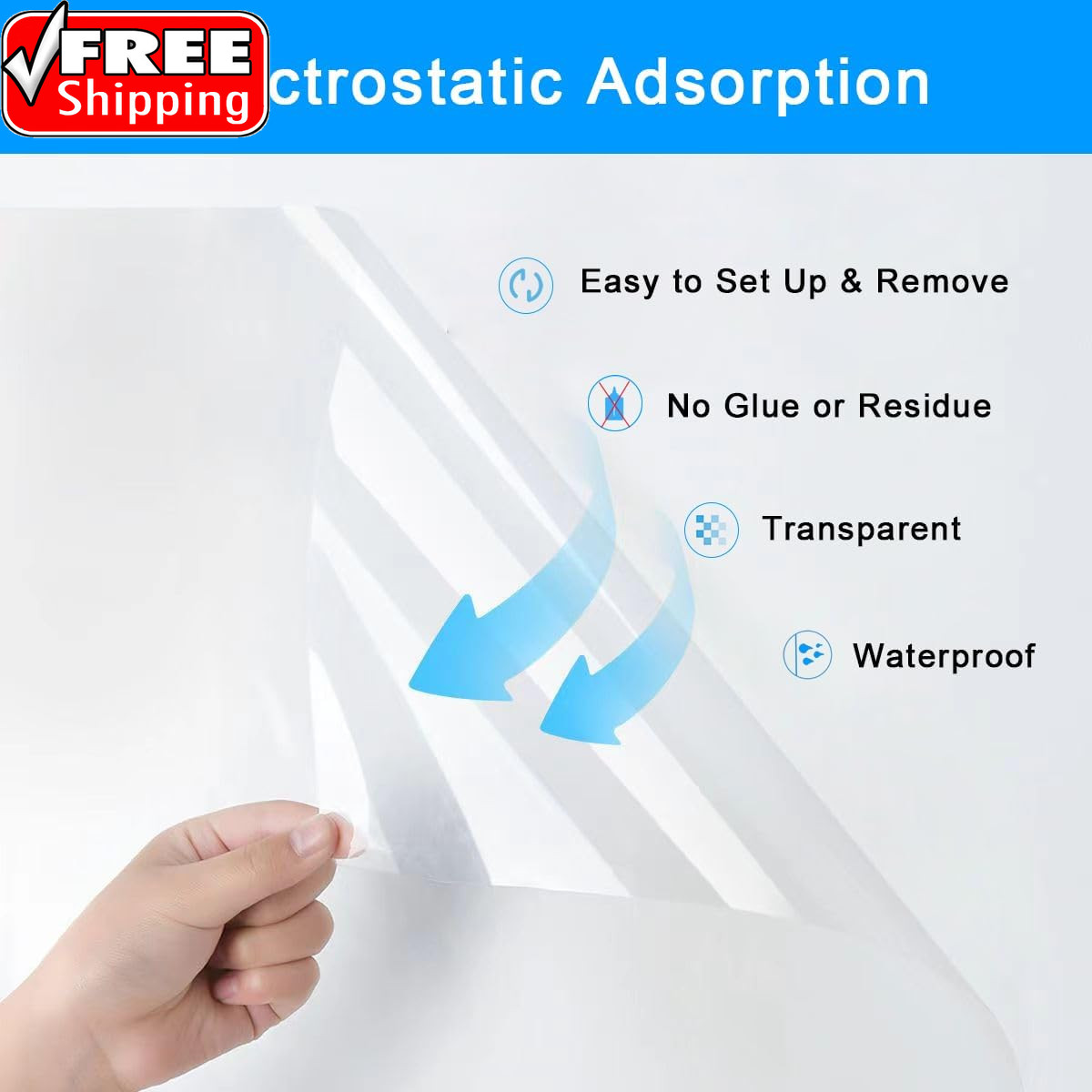 Wall Protector, 17.7In X 32.8Ft No Adhesive Static Cling Contact Paper, Clear El