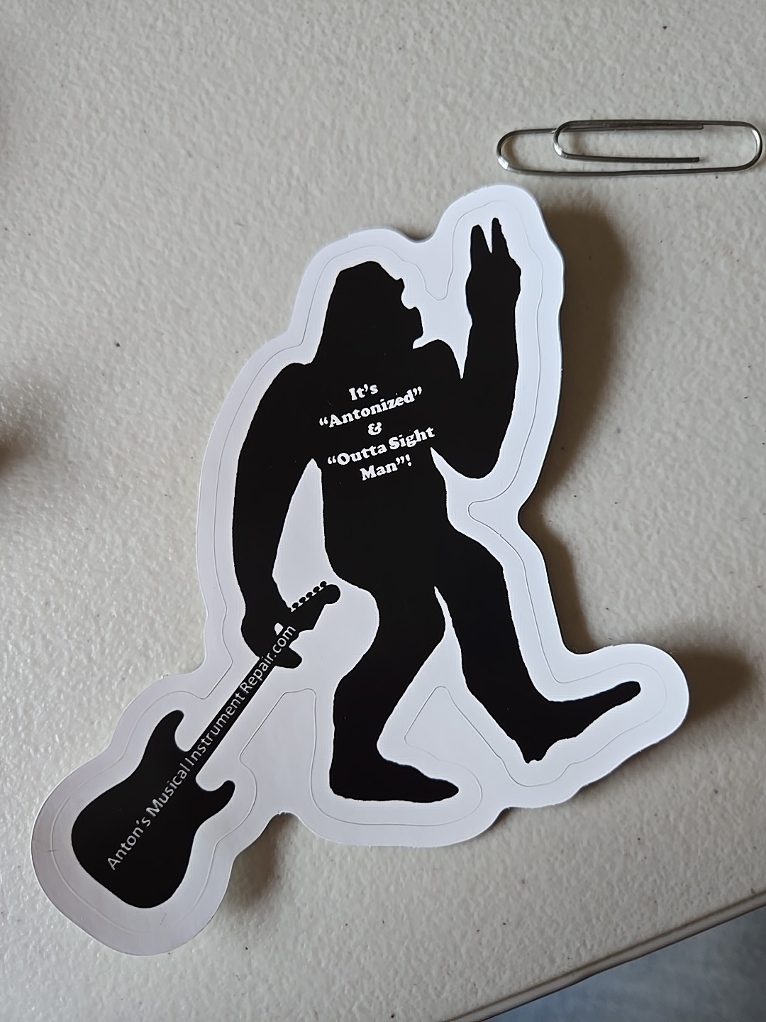 Bigfoot On Electric Guitar Case Stickers, Good For Laptops And Water Bottles Too