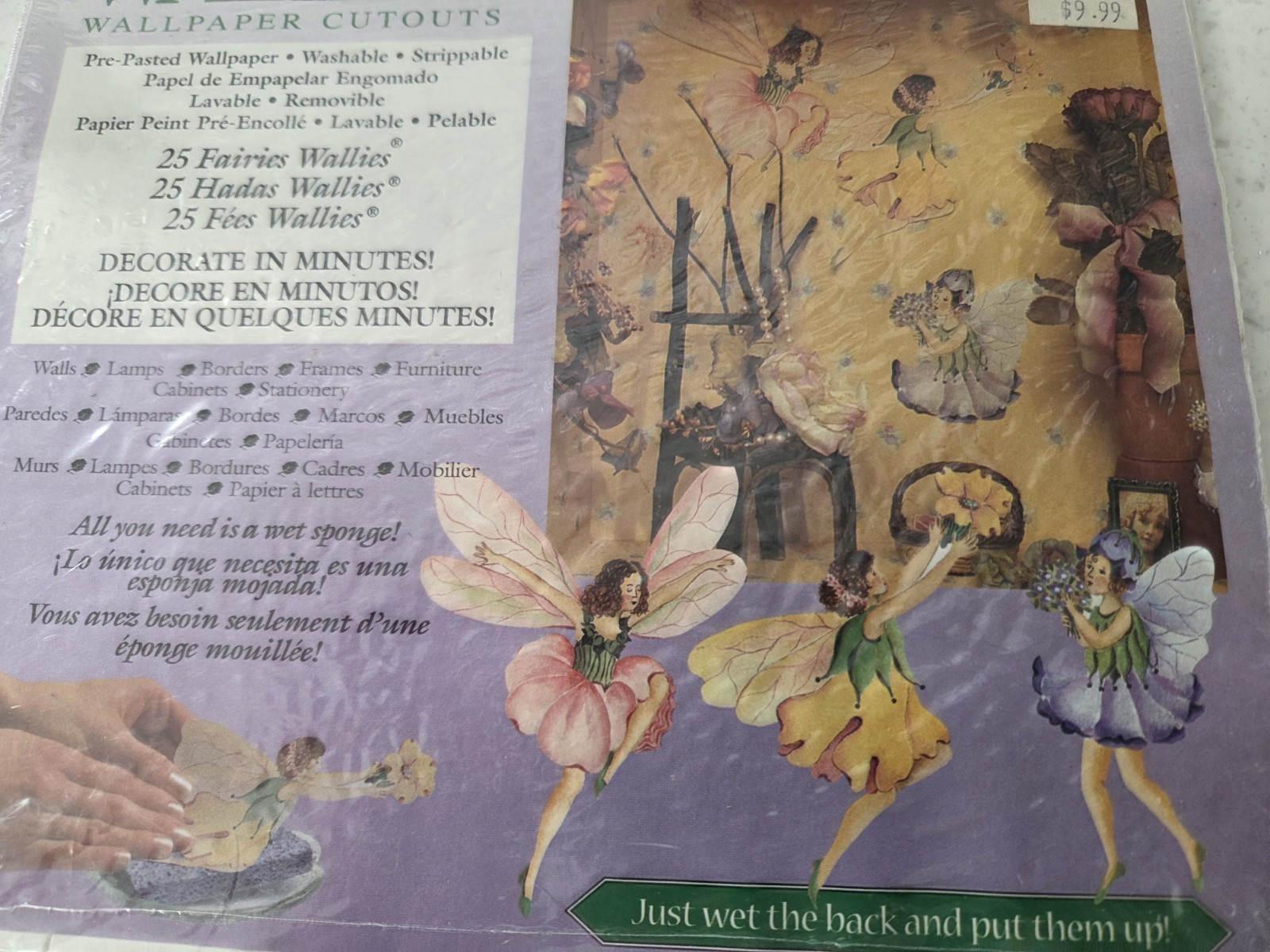 WALLIES Wallpaper Cutouts 25 Fairies New in Package Pre-pasted Wallpaper NOS