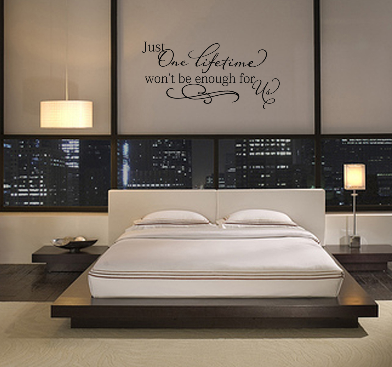 JUST ONE LIFETIME WALL ART BEDROOM VINYL DECAL WORDS LETTERING SAYING QUOTE