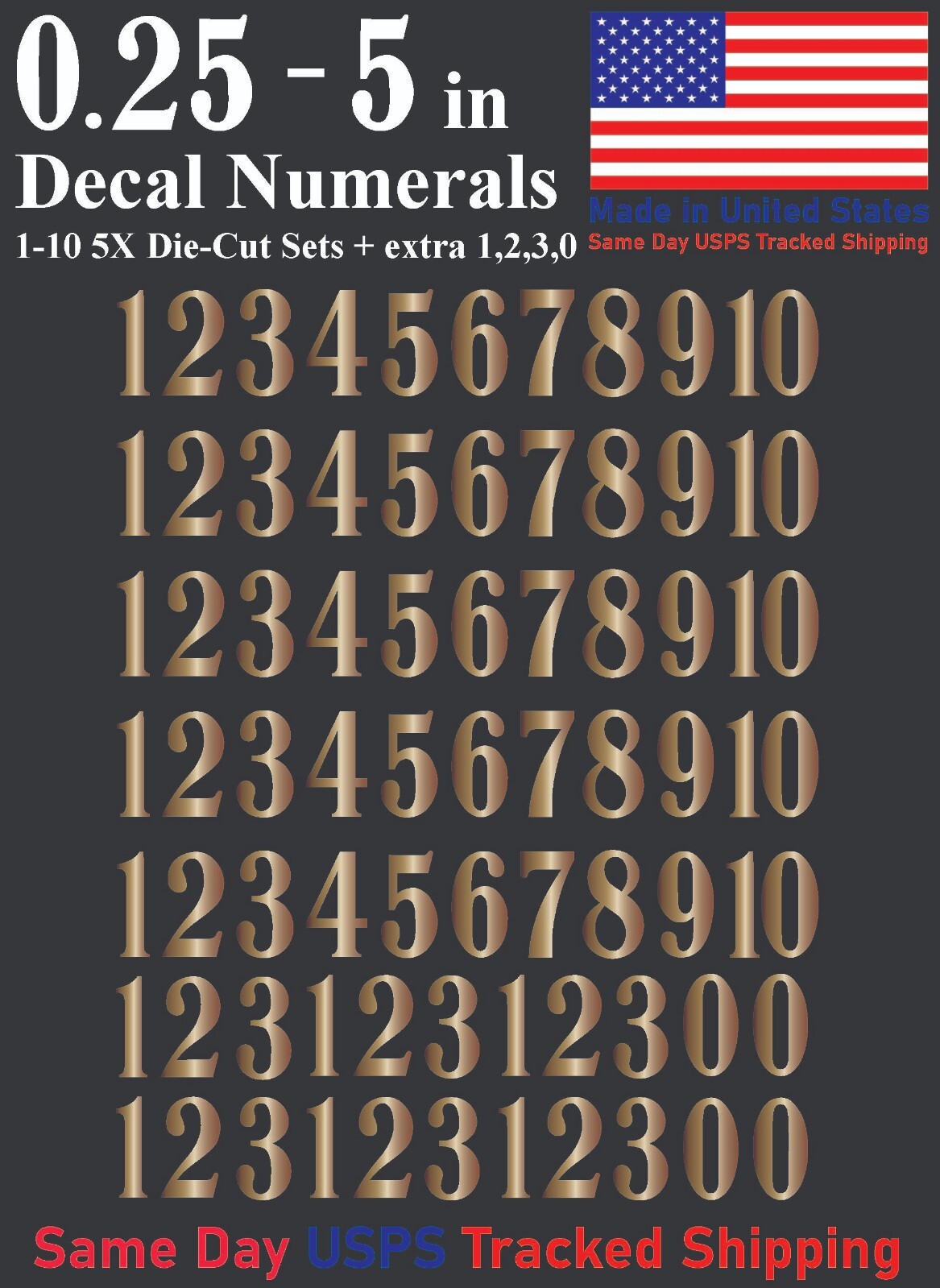 1-10 5x+ School Book Outdoor Vinyl Decal Numbers for Mailbox Door Address Locker