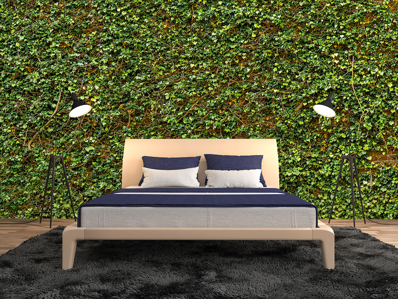 Climbing IVY Wallpaper 144"x100" Removable Wall Mural Plant Green Grass Backdrop