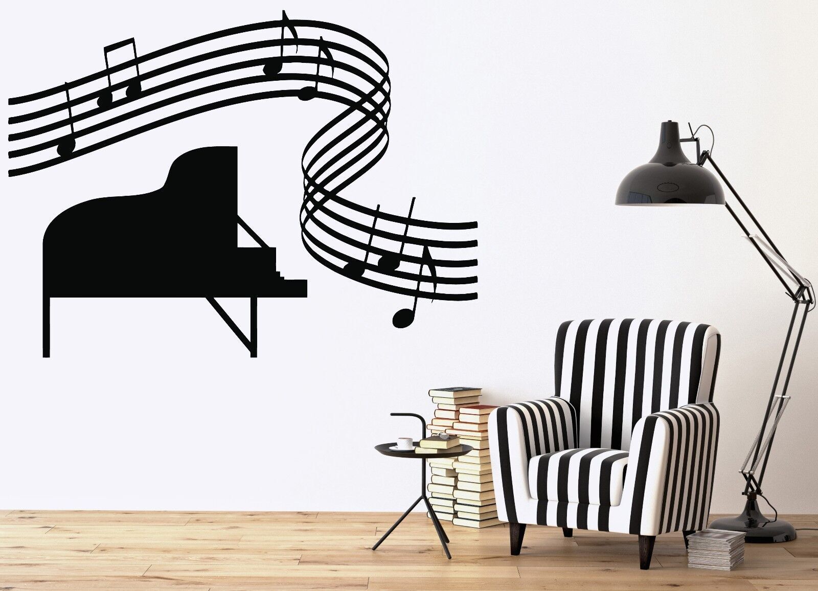 Piano Vinyl Wall Sticker Decal Music Room Sheet Music Score (n166)
