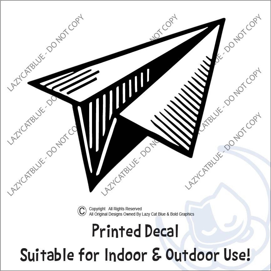 Paper Airplane Decal Sticker Fun School Flying Game Kids Race Toss Throw Origami