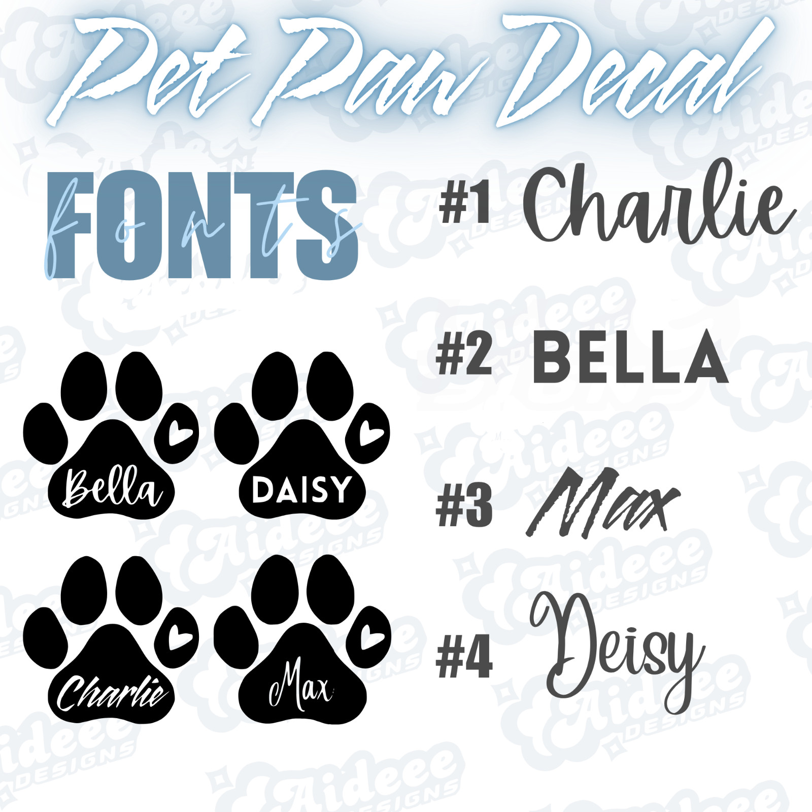 Personalized paw print custom Name Paw Sticker Vinyl Decal