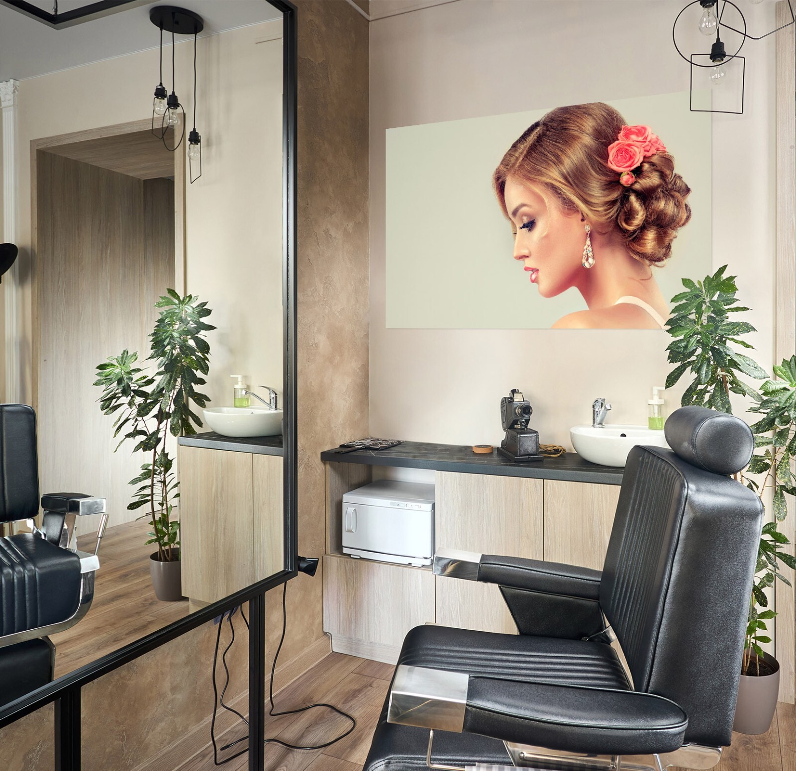 3D Braided Hair A63 Salon Barber Shop Wall Stickers Vinyl Wallpaper Murals Ann