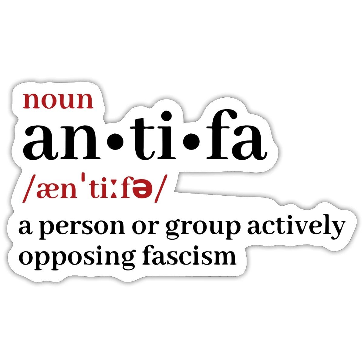 Defiant Anti Fascist Movement Emblem Sticker, max. 4 x 4", 4 x 4", white matte