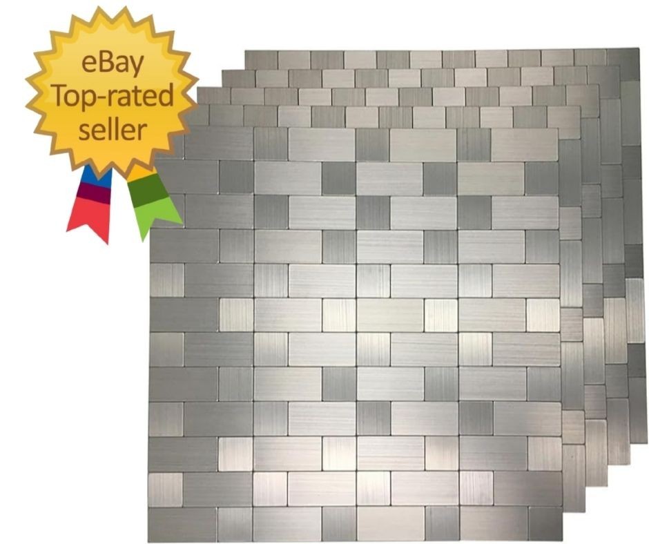 10-Pack Self-Adhesive Metal Backsplash Peel and Stick 12×12, A16015