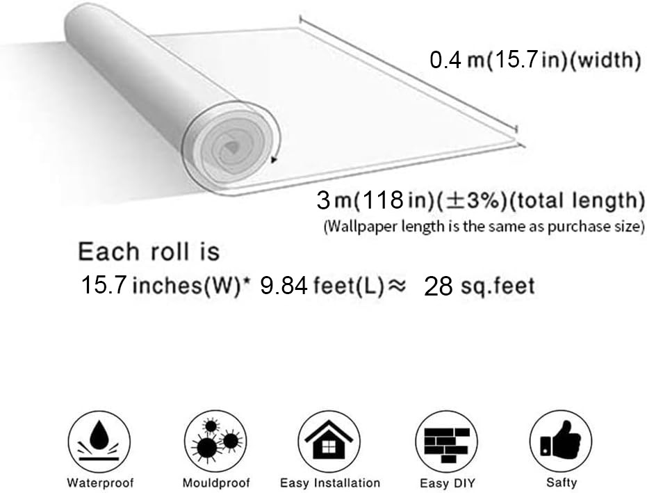 Kitchen Wallpaper Oil Proof Sticker Backsplash Self-Adhesive Paper Cabinet Liner