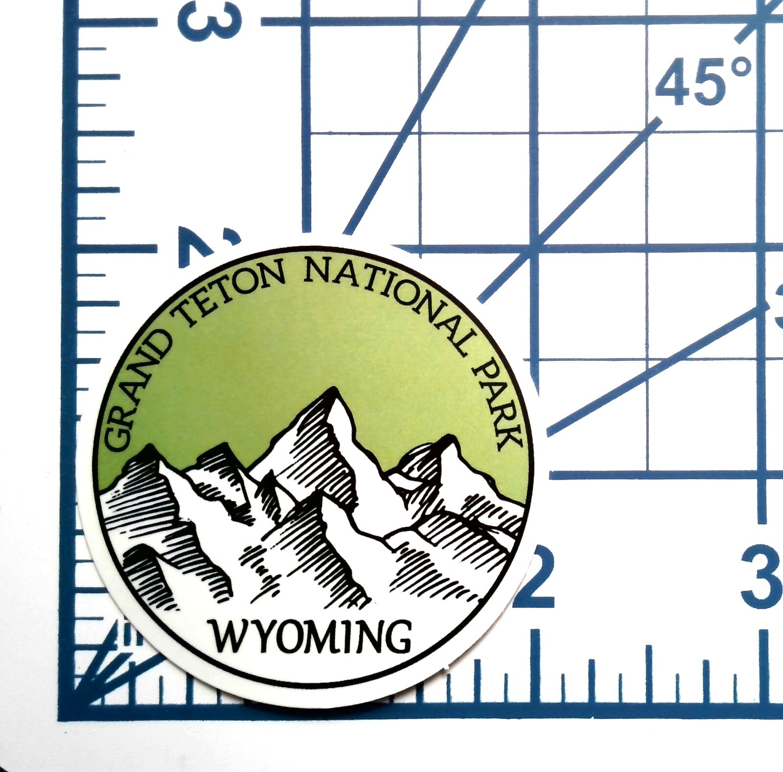 Grand Teton National Park Sticker Vinyl Die Cut Wyoming Sketch Mountain Decal