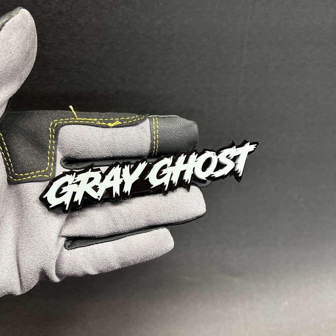 1PC GRAY GHOST Custom 3D Text Car Badge Fender Emblem Tailgate Toolbox Decal