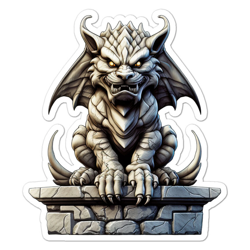 Stone Gargoyle Monster, Vinyl Decal Sticker, Indoor Outdoor, 3 Sizes, #11046