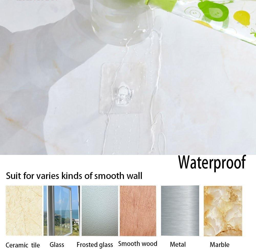 Hawsam 8PCS Clear Adhesive Sticky Wall Hooks,No Drilling Strong 8Pcs