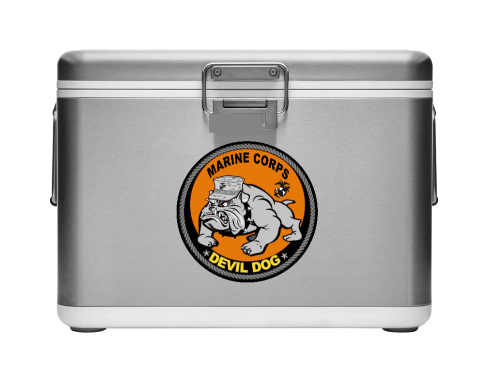 Military Marine Corps Devil Dog – 4" Handmade Vinyl Decal Vehicle Cooler Laptop