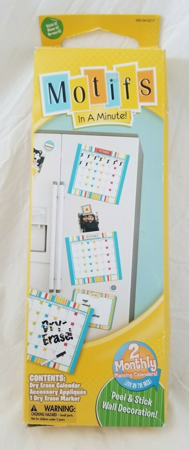Motifs In A Minute! 2 Monthly Planning Calendars Wall Decals NIP