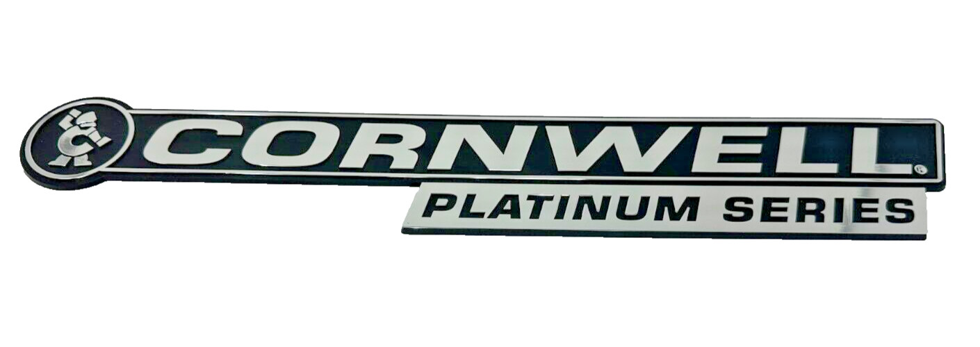 1 – New Cornwell Platinum Series Badge, Emblem Chrome & Black 16" x 2-1/2"
