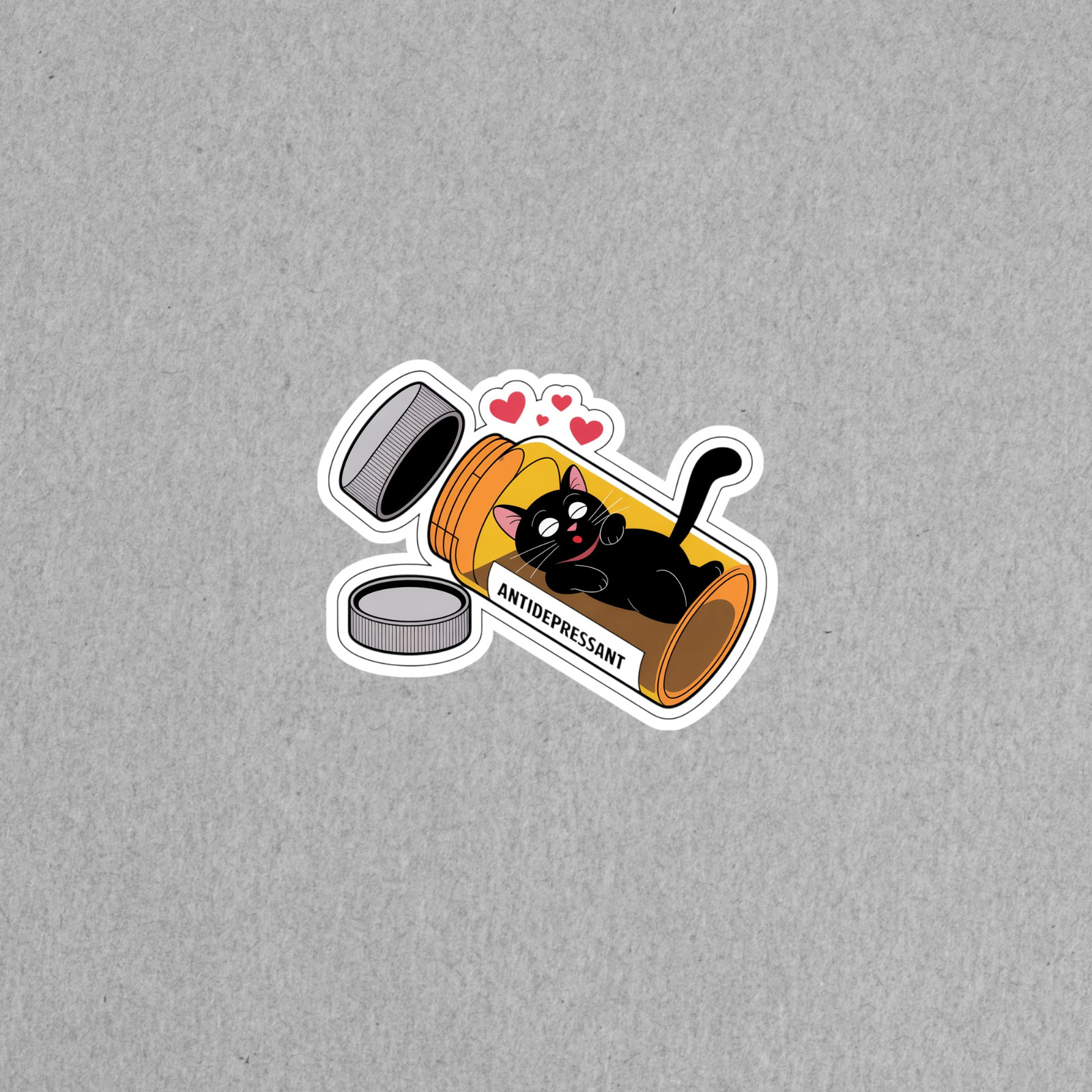 Cute Black Cat Antidepressant Vinyl Sticker Waterproof Decal #6174