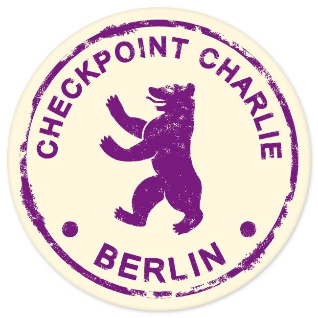 Berlin Germany travel car bumper window suitcase sticker 4" x 4"