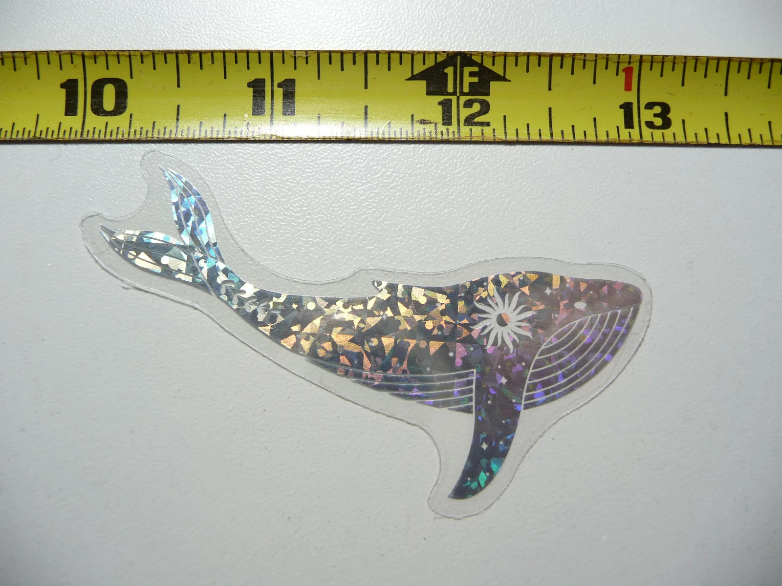 WHALE SUN HOLOGRAPHIC SMALL STICKER CELESTIAL DECAL AMAZING SCRAPBOOKING