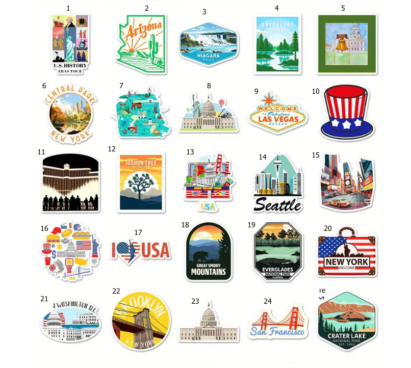 America Themed Vinyl Stickers – Select A Sticker – BUY2GET4FREE!