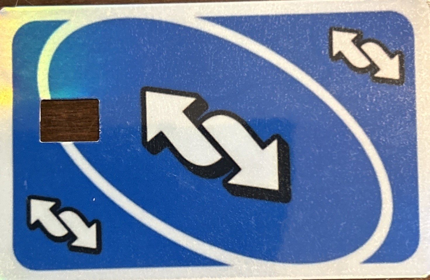Blue UNO Reverse Credit Debit Card Skin Cover Sticker Chip Decal