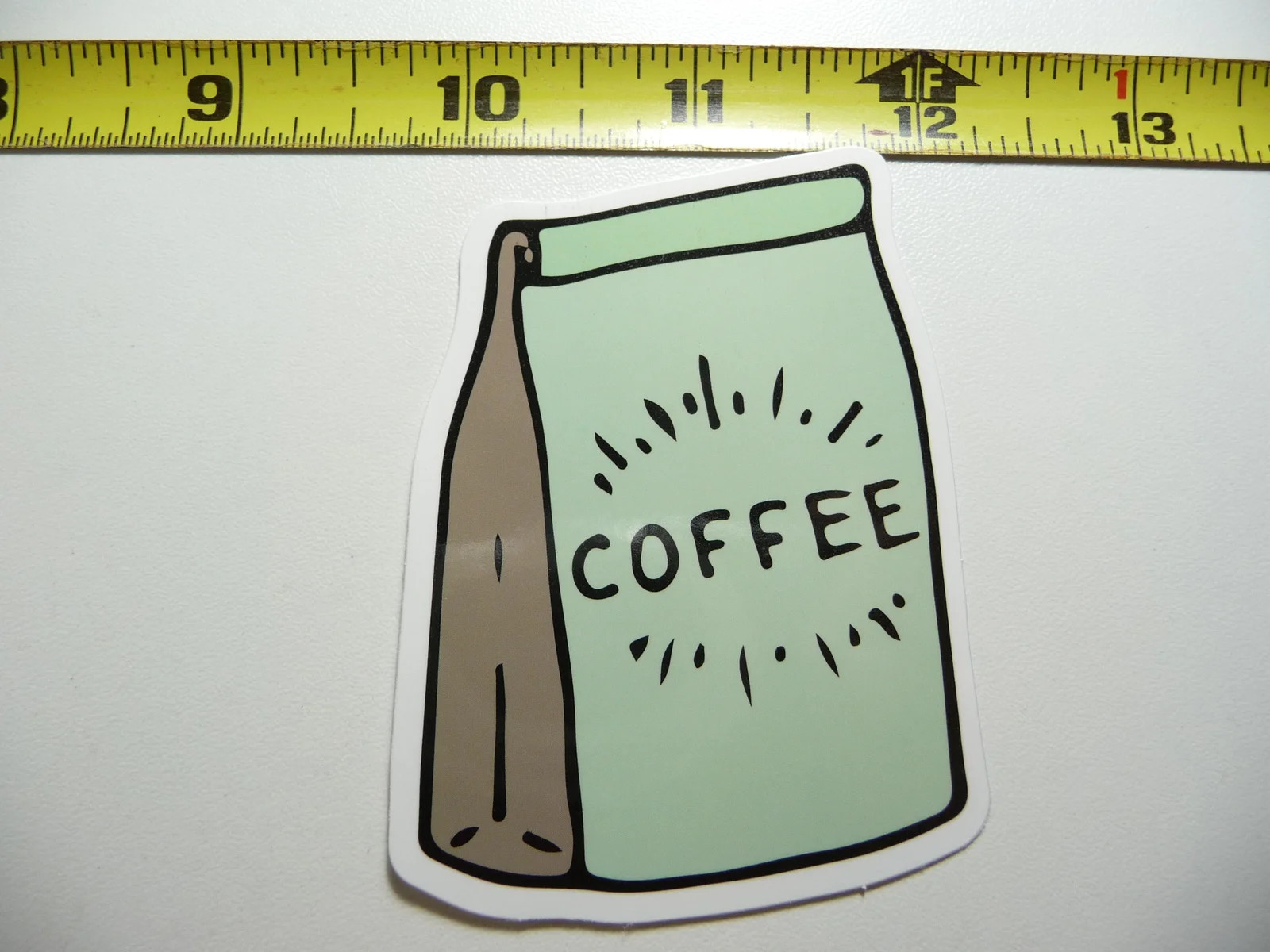 COFFEE BAG SMALL STICKER DECAL BARISTA SHOP CAFFEINE CAFE FUNNY
