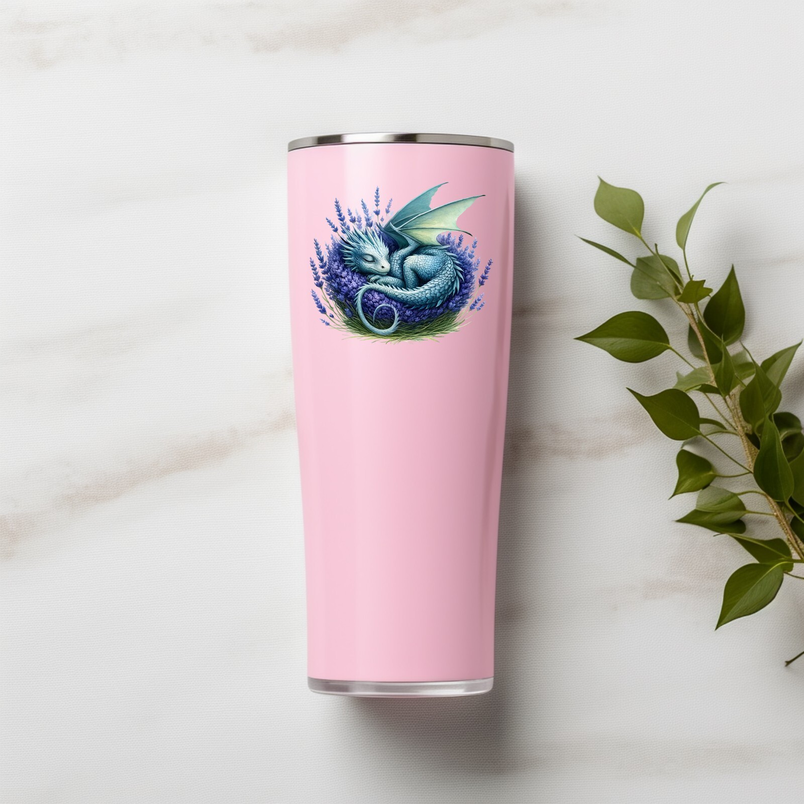 Dragon Sleeping in Lavender UV DTF Transparent Sticker / Decal