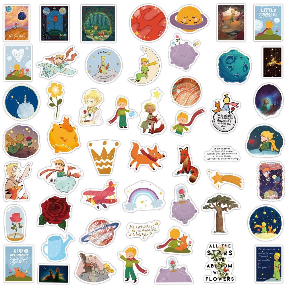 LITTLE PRINCE Vinyl Stickers~The FOX King ROSE Snake~Book Movie Waterproof Decal