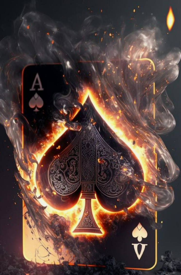 Burning Aces Wall Vinyl Decal Graphic (Removable Adhesive Backing)