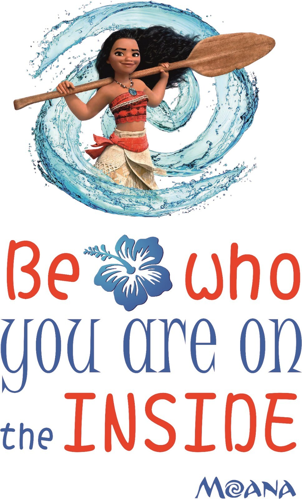Kids Bedroom Living Room Moana Wall Decal – Be Who You Are On The Inside 20×32