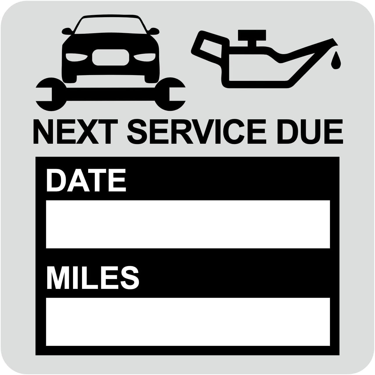 2×2 inch 102 PCS Black Static Cling Oil Change Stickers Next Service Due Labels