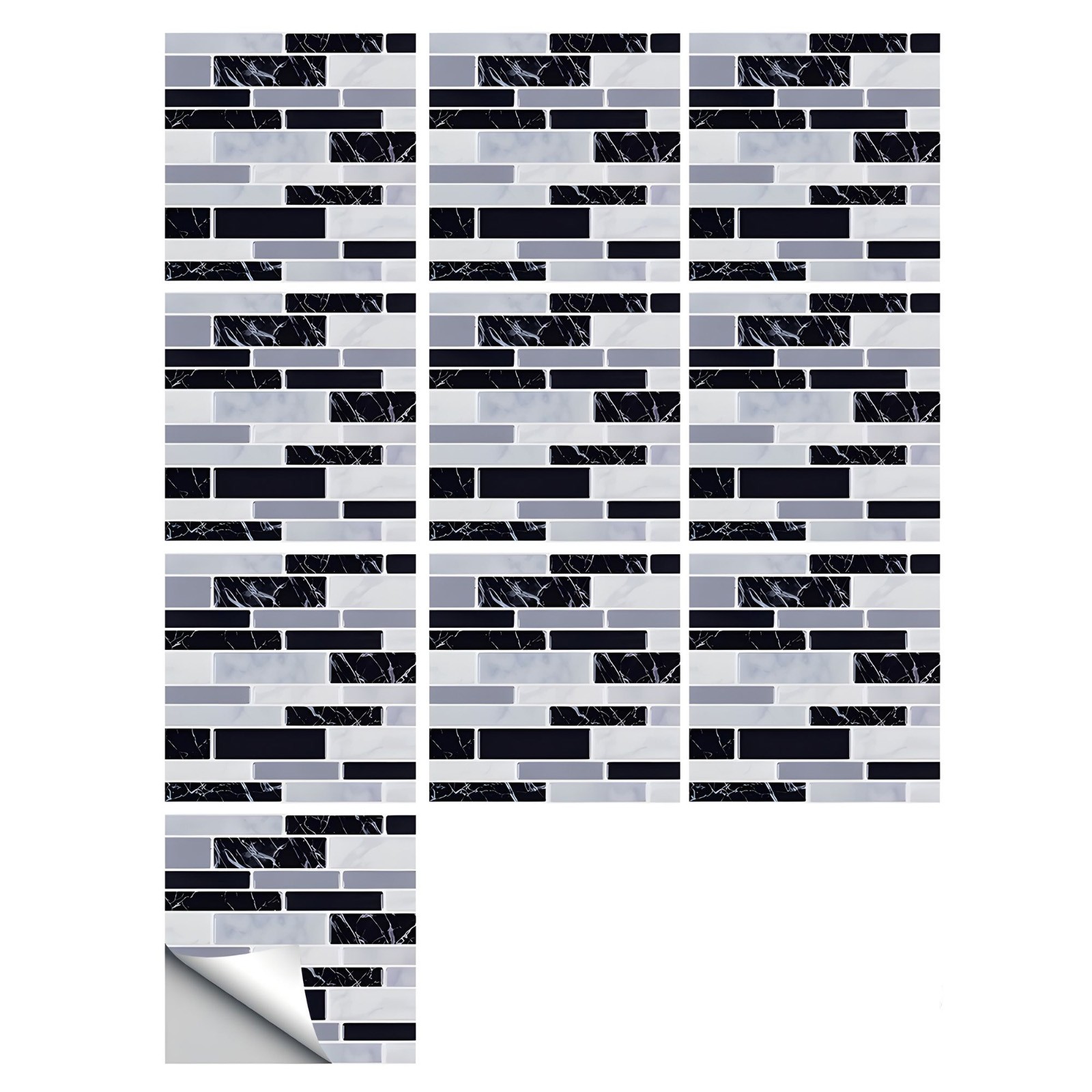 10/20 Pcs PVC Tile Backsplash Waterproof Self Adhesive Wall Panels for Kitchen