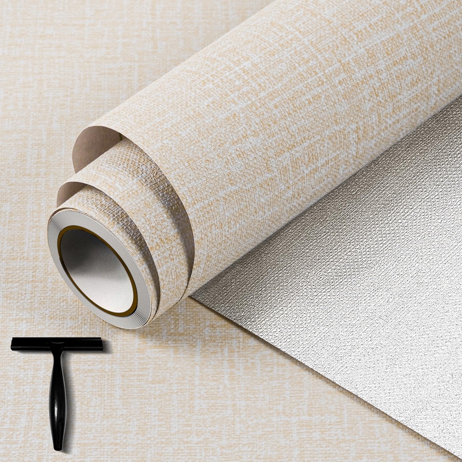 WADILE Wallpaper Peel and Stick for Cabinets and Removable Wall Paper, Textur…