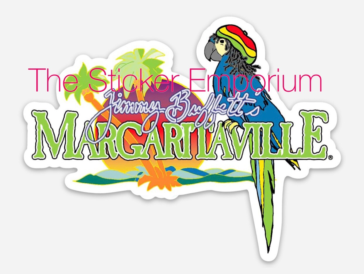 Jimmy Buffett Margaritaville Rasta Reggae Parrot 4” Sticker Tumbler Car Decal