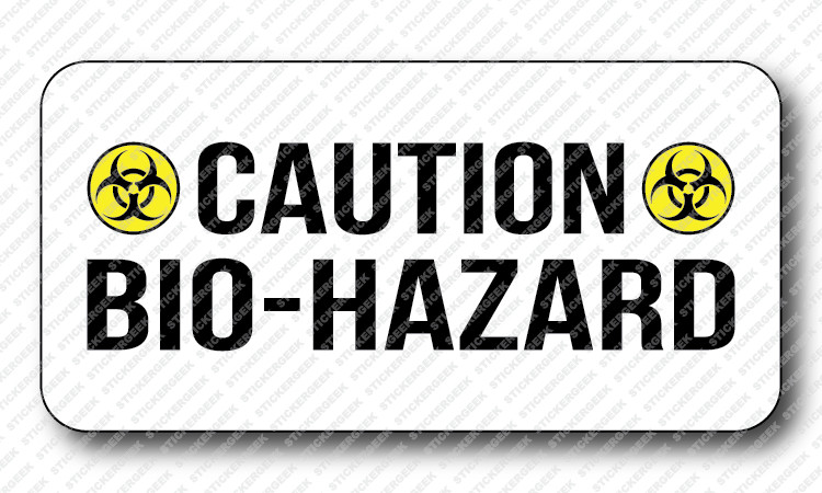 Caution Bio-Hazard Gag Joke Hard Hat Helmet Construction Union Toolbox Stickers