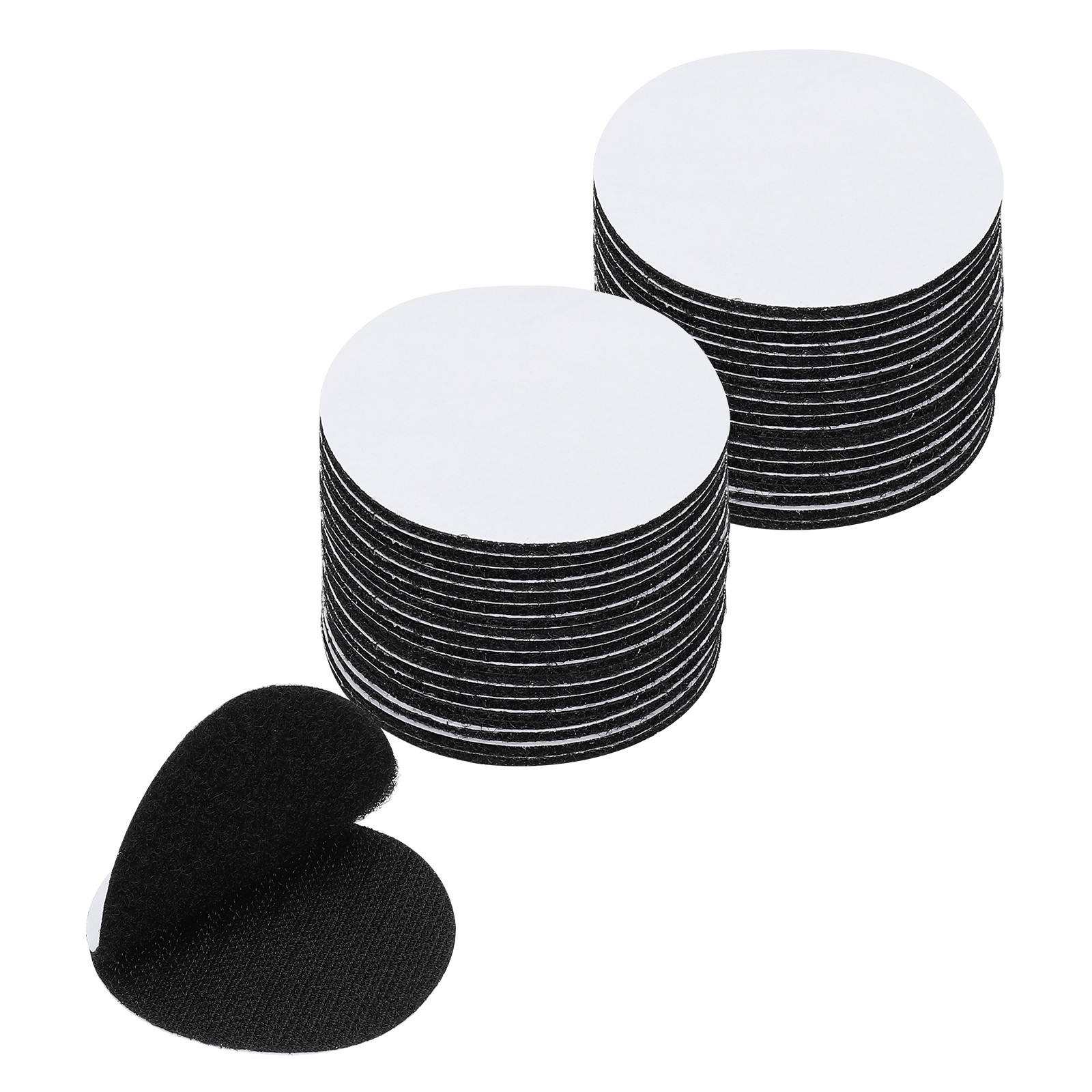 2 Inches Hook and Loop Dots 16 Sets Circle Self Adhesive Tape Black