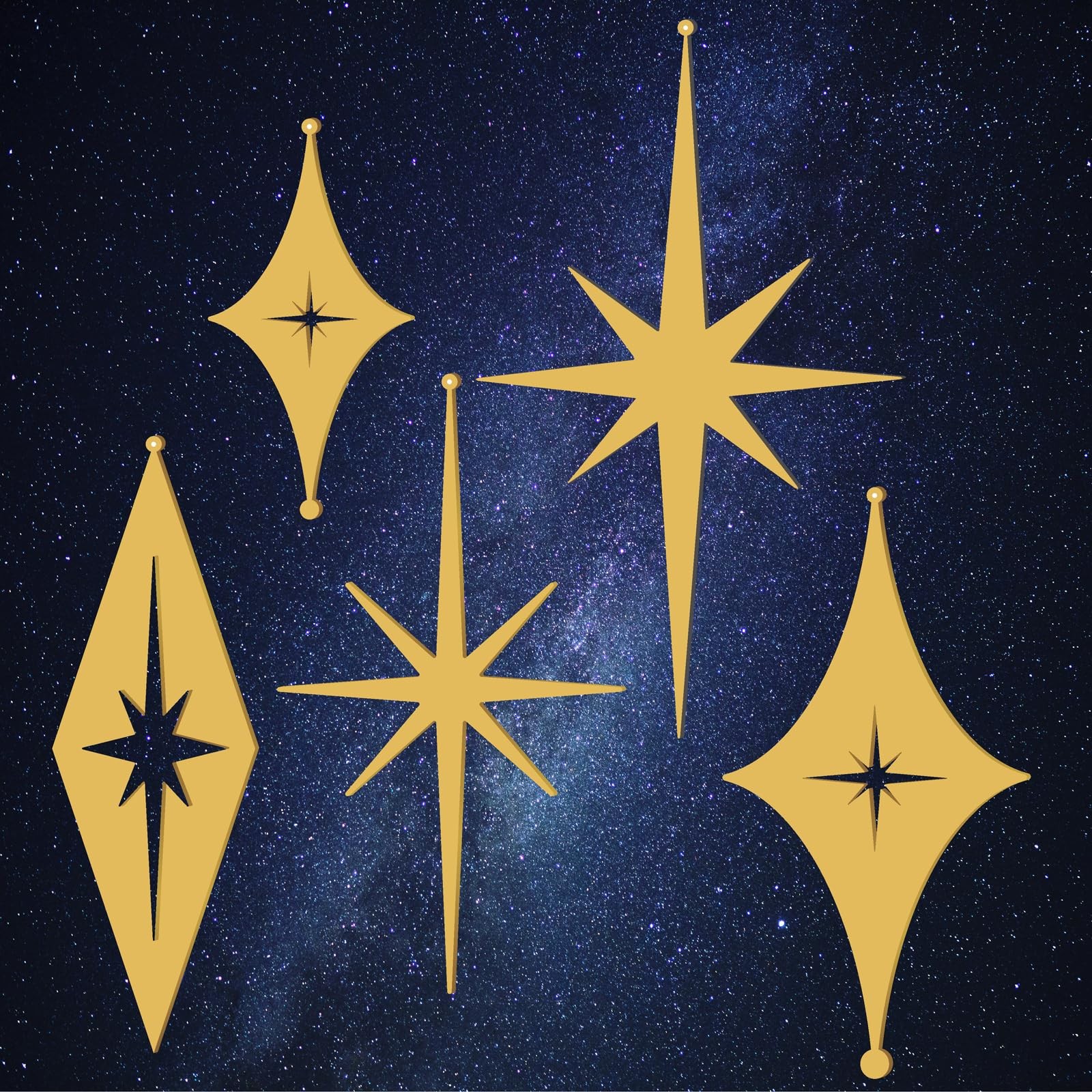 5 PCS Cast Iron Stars Wall Decor Starburst Metal Walls Art Mid Century Modern…