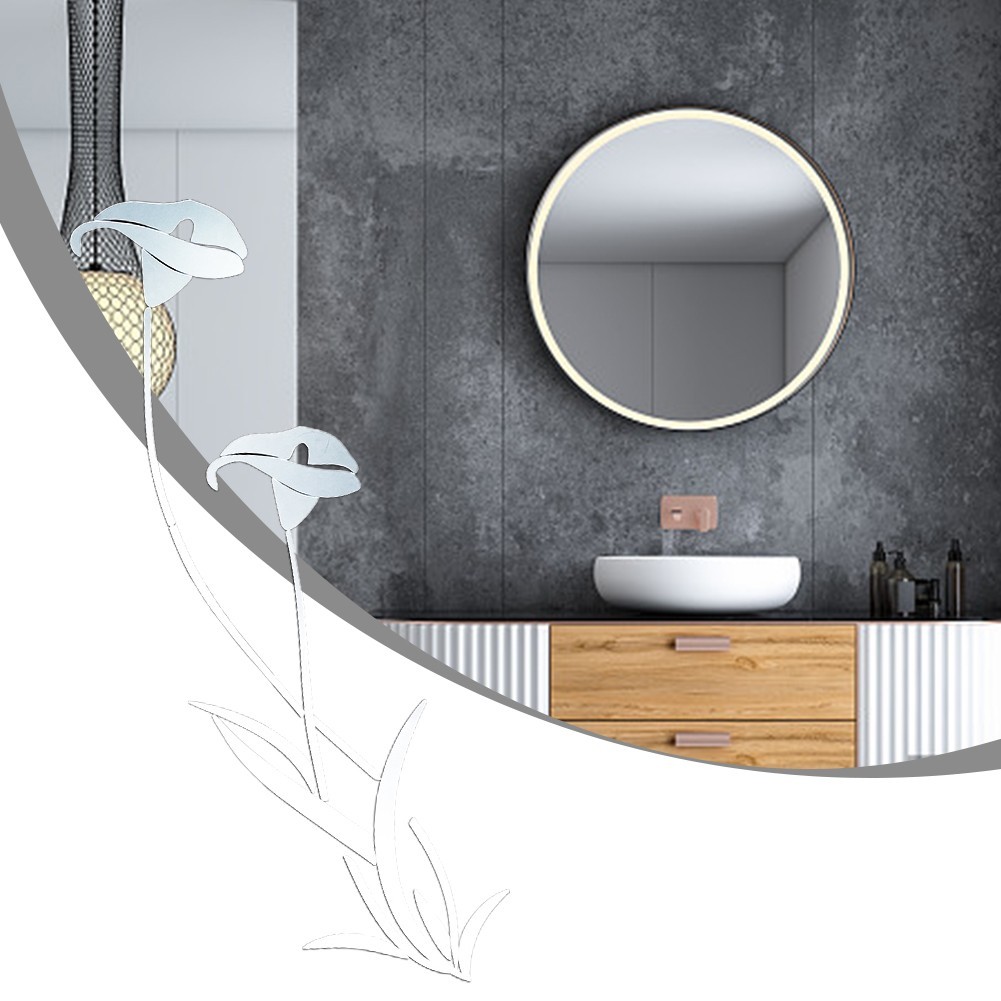 3D Mirror Flower Art Removable Wall Sticker Acrylic Room Fashion Home Decoration