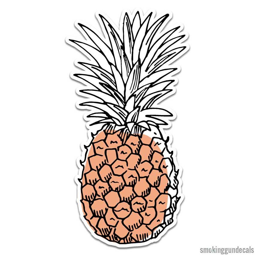 Pineapple, Vinyl Decal Sticker, Indoor Outdoor, 3 Sizes, #12702