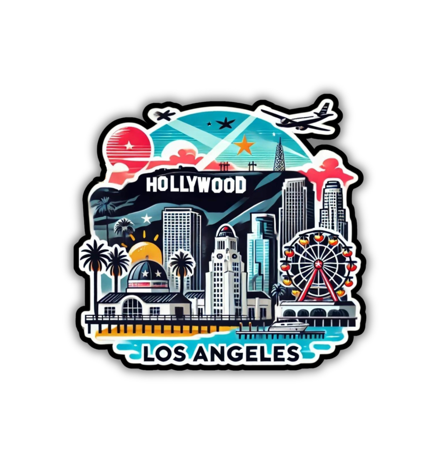 Los Angeles California Fridge Magnet or Laptop Sticker