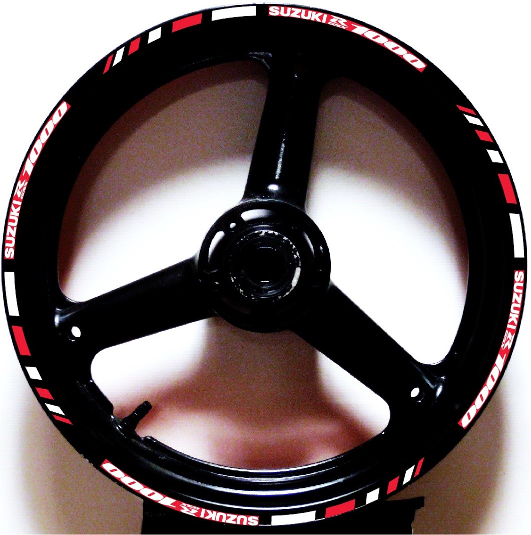 CUSTOM PRINTED 2 TONE GP RIM STRIPES WHEEL DECALS TAPE STICKERS SUZUKI GSXR 1000