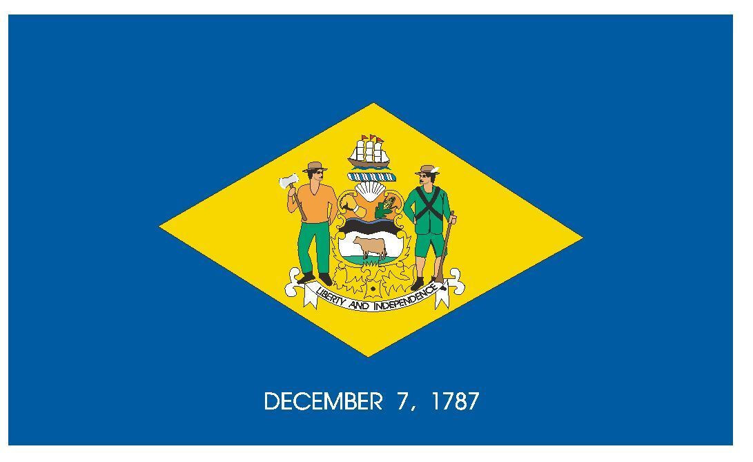 Delaware International Flag Sticker Decal F131
